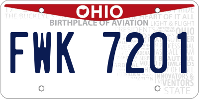 OH license plate FWK7201