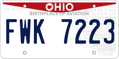 OH license plate FWK7223