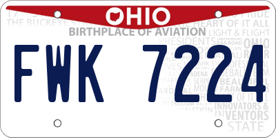 OH license plate FWK7224