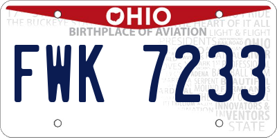 OH license plate FWK7233