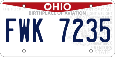 OH license plate FWK7235
