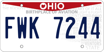 OH license plate FWK7244