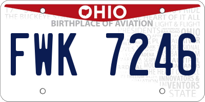 OH license plate FWK7246