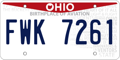 OH license plate FWK7261
