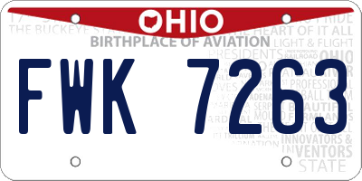 OH license plate FWK7263