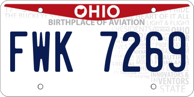 OH license plate FWK7269
