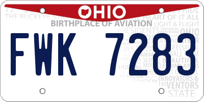 OH license plate FWK7283