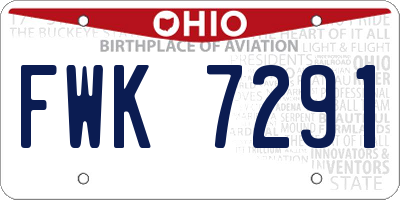 OH license plate FWK7291