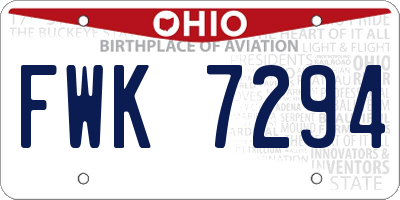 OH license plate FWK7294