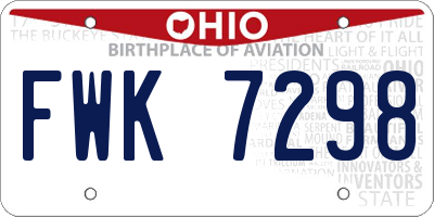 OH license plate FWK7298