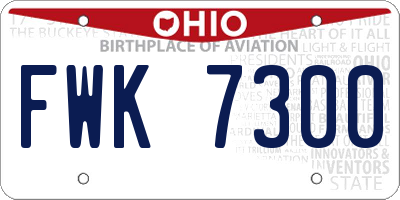 OH license plate FWK7300