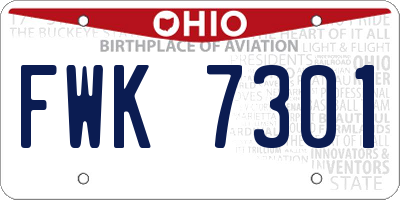 OH license plate FWK7301