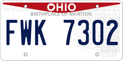 OH license plate FWK7302