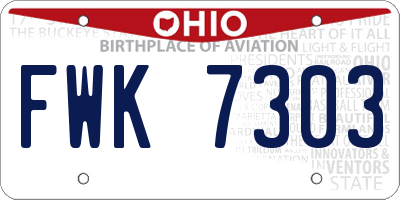 OH license plate FWK7303