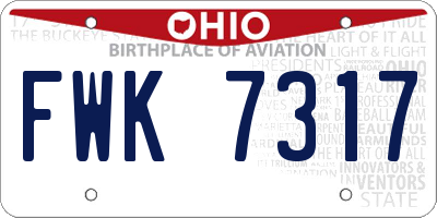 OH license plate FWK7317