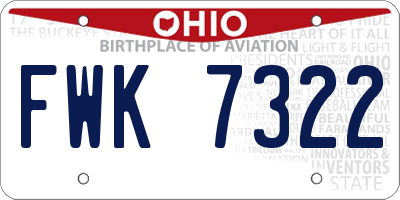 OH license plate FWK7322