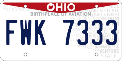 OH license plate FWK7333