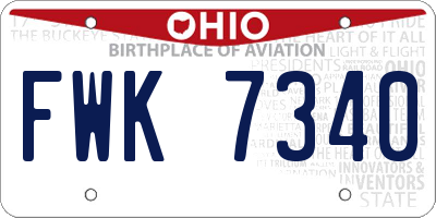 OH license plate FWK7340