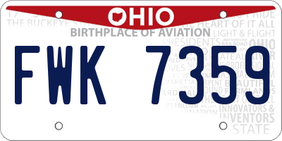 OH license plate FWK7359