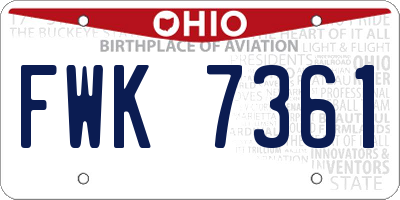 OH license plate FWK7361