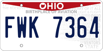 OH license plate FWK7364