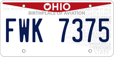 OH license plate FWK7375