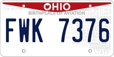 OH license plate FWK7376