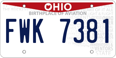 OH license plate FWK7381