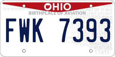 OH license plate FWK7393