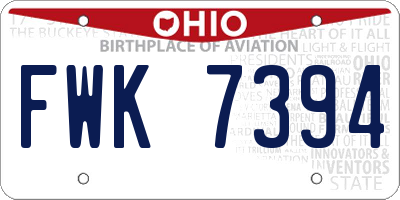 OH license plate FWK7394