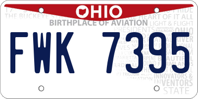 OH license plate FWK7395