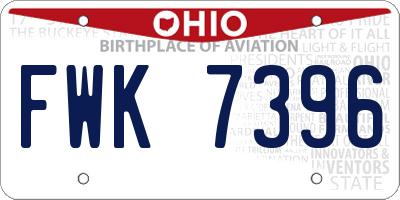 OH license plate FWK7396