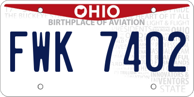 OH license plate FWK7402