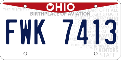 OH license plate FWK7413