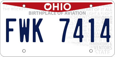 OH license plate FWK7414