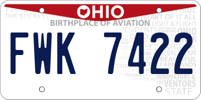 OH license plate FWK7422