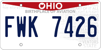 OH license plate FWK7426