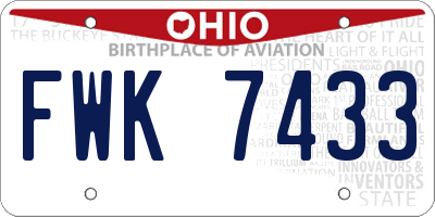 OH license plate FWK7433