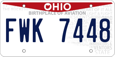 OH license plate FWK7448