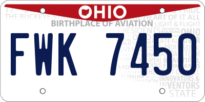 OH license plate FWK7450