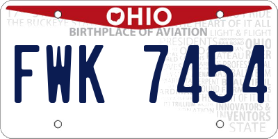 OH license plate FWK7454