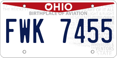 OH license plate FWK7455