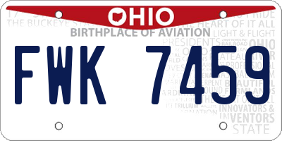 OH license plate FWK7459