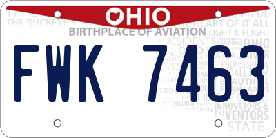 OH license plate FWK7463