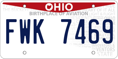 OH license plate FWK7469