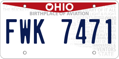 OH license plate FWK7471