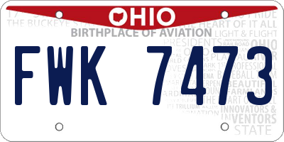 OH license plate FWK7473