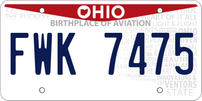 OH license plate FWK7475