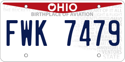 OH license plate FWK7479