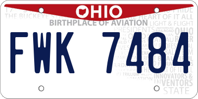 OH license plate FWK7484